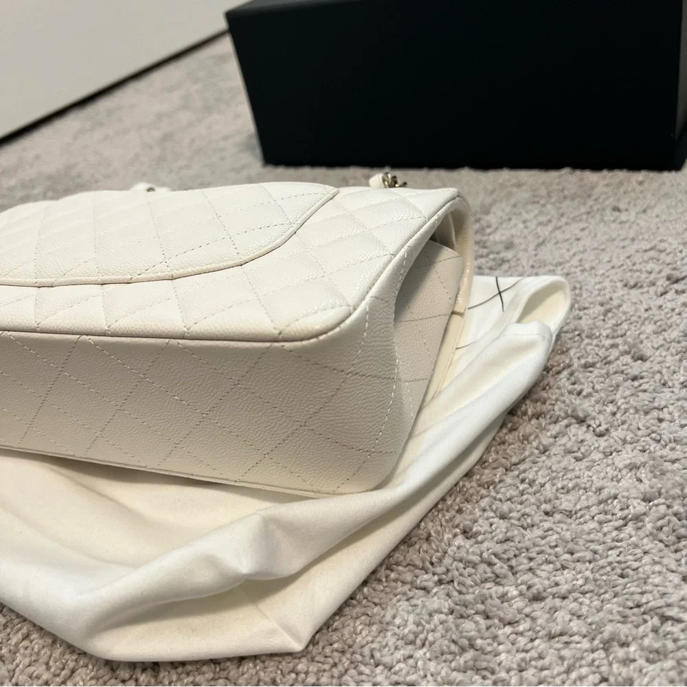 Chanel White Medium Classic Flap Bag - Picture 10 of 15